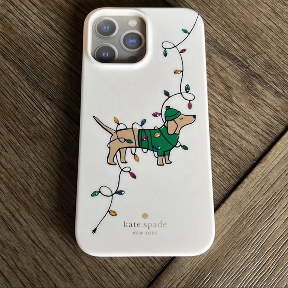 🐾Kate Spade🐾⛄️🎅🏻🎄DACHSHUND iphone Case 13 Pro Max - Picture 6 of 11